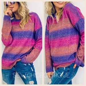 Purple Multicolor Tie Dye Sweater